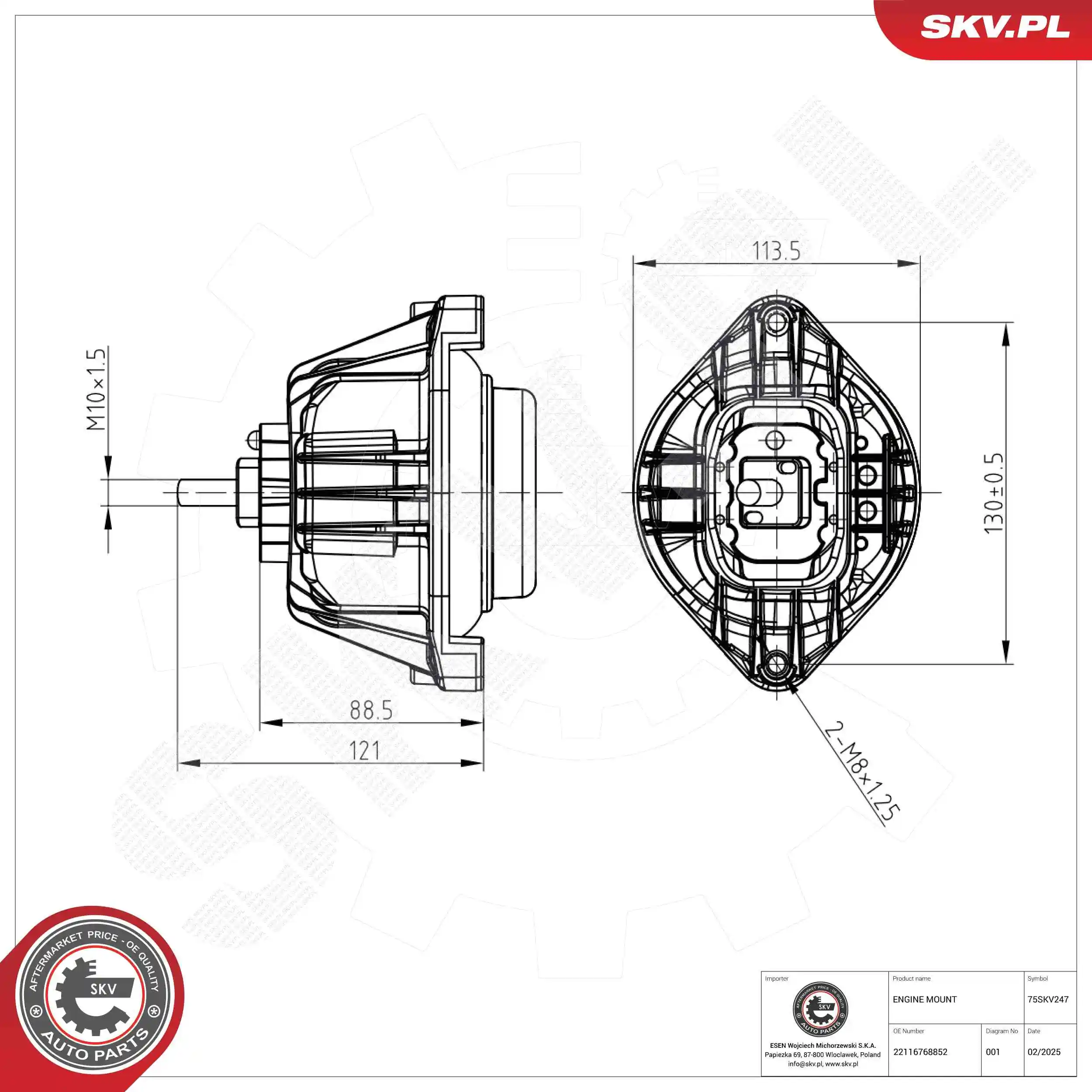 Mounting, engine